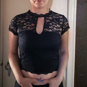 Black Lace Short Sleeve